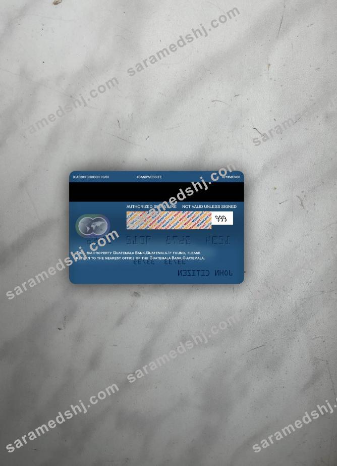 Guatemala Banco de Guatemala mastercard photolook back